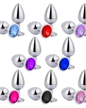 Plug Anal Metal com Pedra Colors Grande