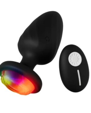 Plug Anal Vibrátorio Zorro Em Silicone Com Led E Controle Remoto MLPA6122
