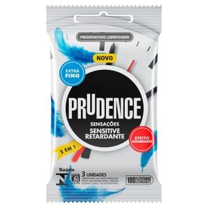 Preservativo Sensitive Retardante Com 3 Unidades Prudence