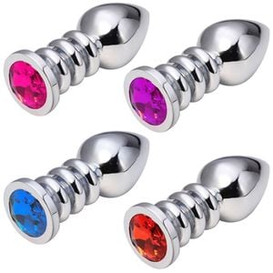 Plug Anal Aspiral Metal Com Jóia