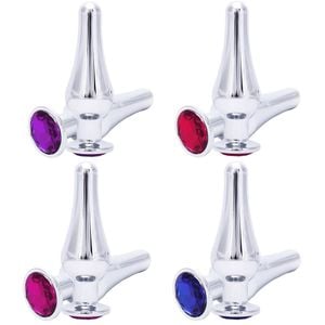 Plug Anal Cônico Em Metal Com Jóia