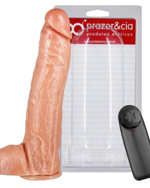 Protese Com Vibro E Ventosa 28 X 5,8 Cm Prazer & Cia