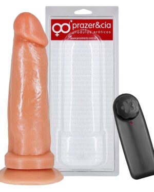 Protese Com Vibro E Ventosa 16,5 X 4,4Cm Prazer & Cia