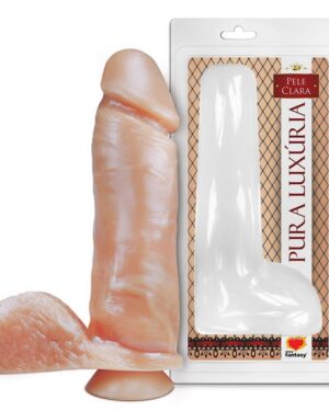 Pêniis Realístico Com Ventosa E Escroto Largo 20X4,7Cm Sexy Fantasy