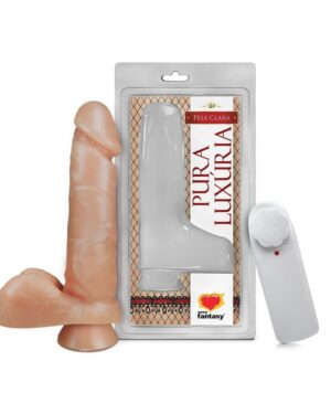 Prótese Vibrador Externo Com Escroto 16 X 3,5Cm Sexy Fantasy