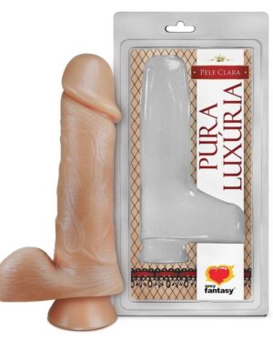Pênis Largo Com Ventosa E Escroto 18X4,7Cm Sey Fantasy