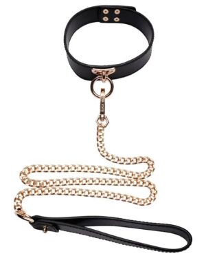 Coleira Bondage E Correte Guia Luxo Preto Si