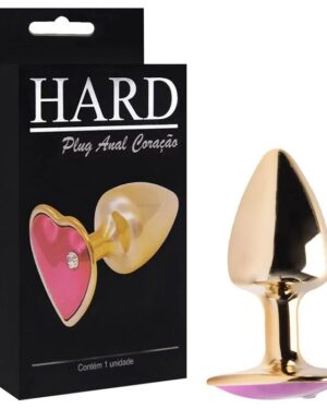 Plug Anal Coração Metal Strass Hard