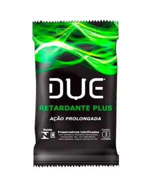 Preservativo Retardante Plus Lubrificados Ação Prolongada com 3 Unidades Due