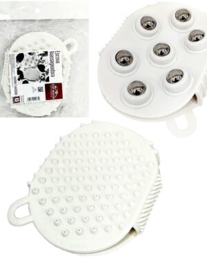 Escova Massageadora Manual com 7 Esferas (2 em 1, Massagem e Banho)