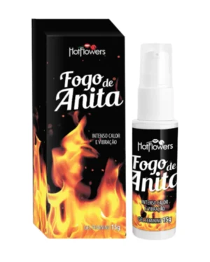 Fogo de Anita Gel Excitante Feminino que Esquenta e Vibra 15g Hot Flowers