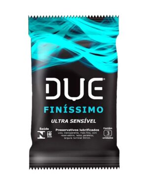 Preservativos Finíssimo Lubrificado e Extra Sensível com 3 Unidades Due