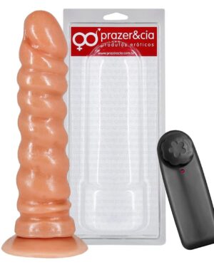 Protese Com Vibro E Ventosa 17,5 X 3,8Cm Prazer & Cia