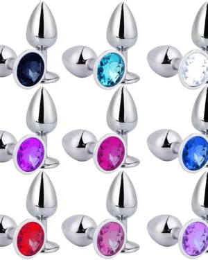 Plug Anal Cromado Com Pedra Colors Pequeno