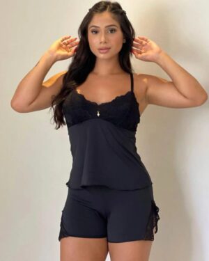 Pijama Feminino Adulto Melinda Detalhes Em Renda Patitex 897