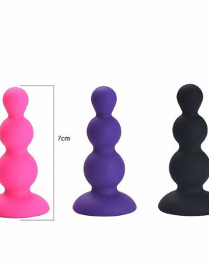 Plug Escalonado Em Silicone Pequeno 7,5 x 2,7cm