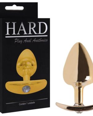 Plug M Metal Anatômico Com Pedrinha Hard