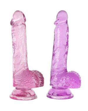 Pênis Realístico Em Jelly Com Escroto E Ventosa 20,5 X 3,8 Cm