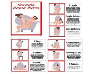 Baralho Kama Sutra 20 cartas com posições explicadas