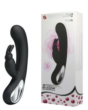 Vibrador Recarregável WEBB Ponto G Com Alãa Metalizada