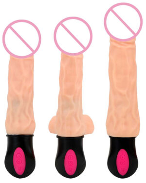 Pênis Vibrador Realista Dobrável Com Aquecimento e12 Modos de Frequência