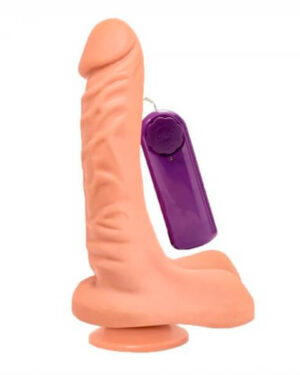 Prótese com Vibrador e Ventosa Fogo da Paixão 19X4,5 cm Hot Flowers.