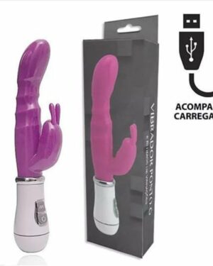 Vibrador Silicone Rabbit Ponto G 8 Vibraões USB