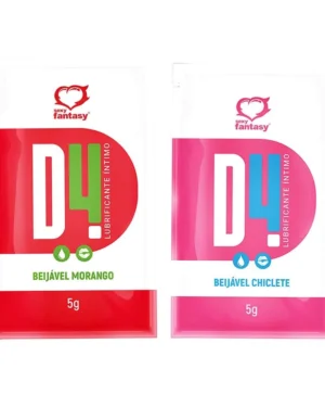 D4 Sachê Lubrificante Beijável Sabor E Aroma 5G Sexy Fantasy