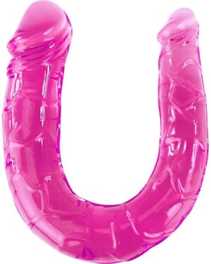 Boomerang Pênis Duplo com Veias e Glande Diversão Cubo