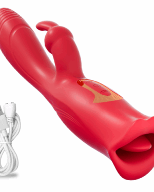 Vibrador Multifuncional com Formato de Boca e Estimulador Rabbit - 10 modos de vibração