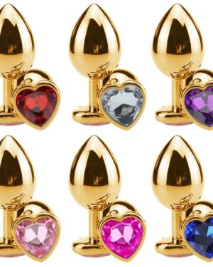 Plug Anal Coração Dourado Grande