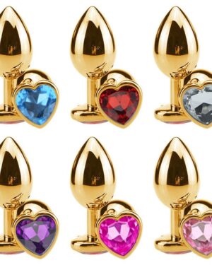 Plug Anal Coração Dourado Pequeno