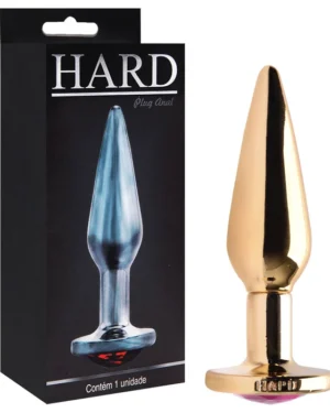 Plug Anal Metal Slim Com Pedra Colorida Hard