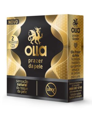 Preservativo Olla Lubrificado Sensação Prazer da Pele Embalagem com 2 Unidades