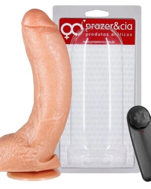 Protese Com Escroto E Vibro E Ventosa 24 X 5 Cm Prazer & Cia