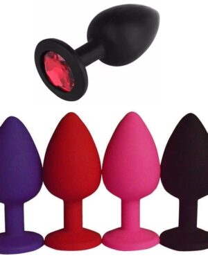 Plug Anal Aveludado Médio Com Pedra