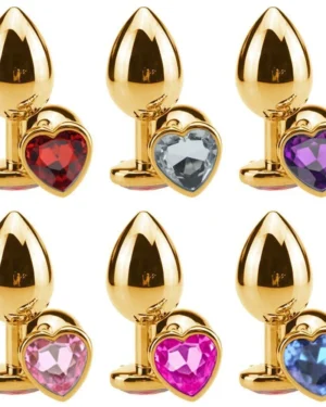 Plug Anal Coração Dourado Médio