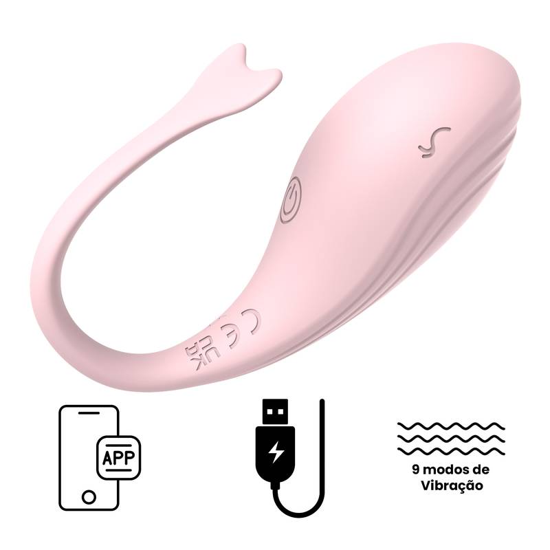 Vibrador de Casal APP Recargavel via USB 9 modos de Vibração YSJT106