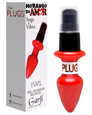 Plug Morango Do Amor Gel Sugador Beijável 15Ml Garji