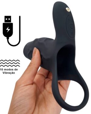 Capa Peniana com Vibro Anel e Estimulador YSGA111