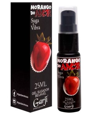 Morango Do Amor Gel Sugador e Vibrador Beijável 25Ml Garji