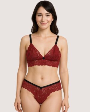 Conjunto Sensual Em Renda Com Calcinha Calesson Mil Toques