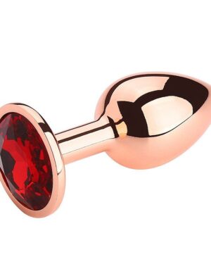 Plug Anal de Aço Rose com Cristal Brilhante - Tamanho M - SI