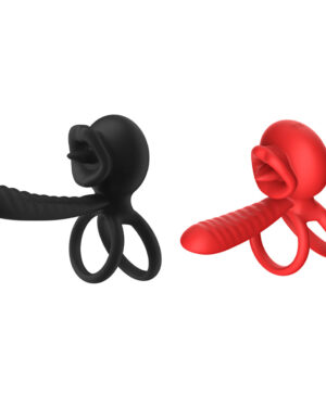 Anel Peniano Duplo e Meia Capa com Controle por Aplicativo - VIPMIX AN115