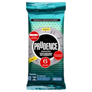 Preservativo 2 em 1 Texturizado Retardante 6 Unidades Prudence