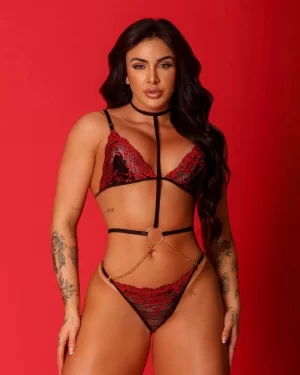 Body Sensual Fogo Ardente Com Argola Central Mil Toques BFA1
