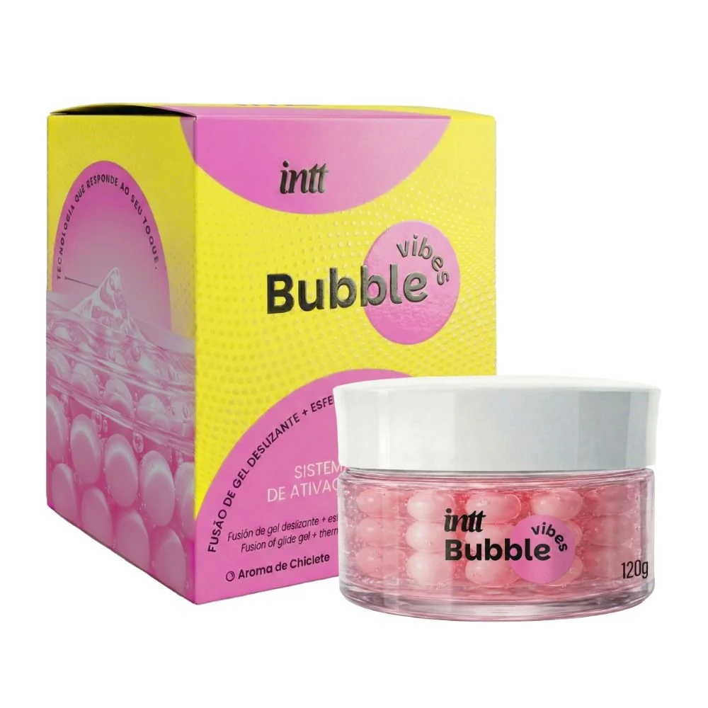Bubble Vibes Produto 3 em 1, Com Esferas de Ativação e Aroma de Chiclete – 120g Intt