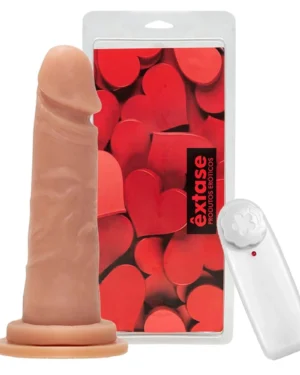 Prótese Maciça Com Vibro E Ventosa 15 X 4Cm Êxtase VVN03