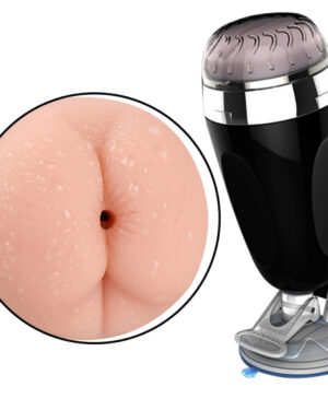 Masturbador masculino. Com formato de lanterna. Cyberskin com ventosa-X5 CUP, em formato de ânus - MA036A