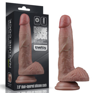 Pênis Dupla Densidade 18,5x3,7 cm Dual Layered Platinum Silicone Cock - LOVETOY PE208